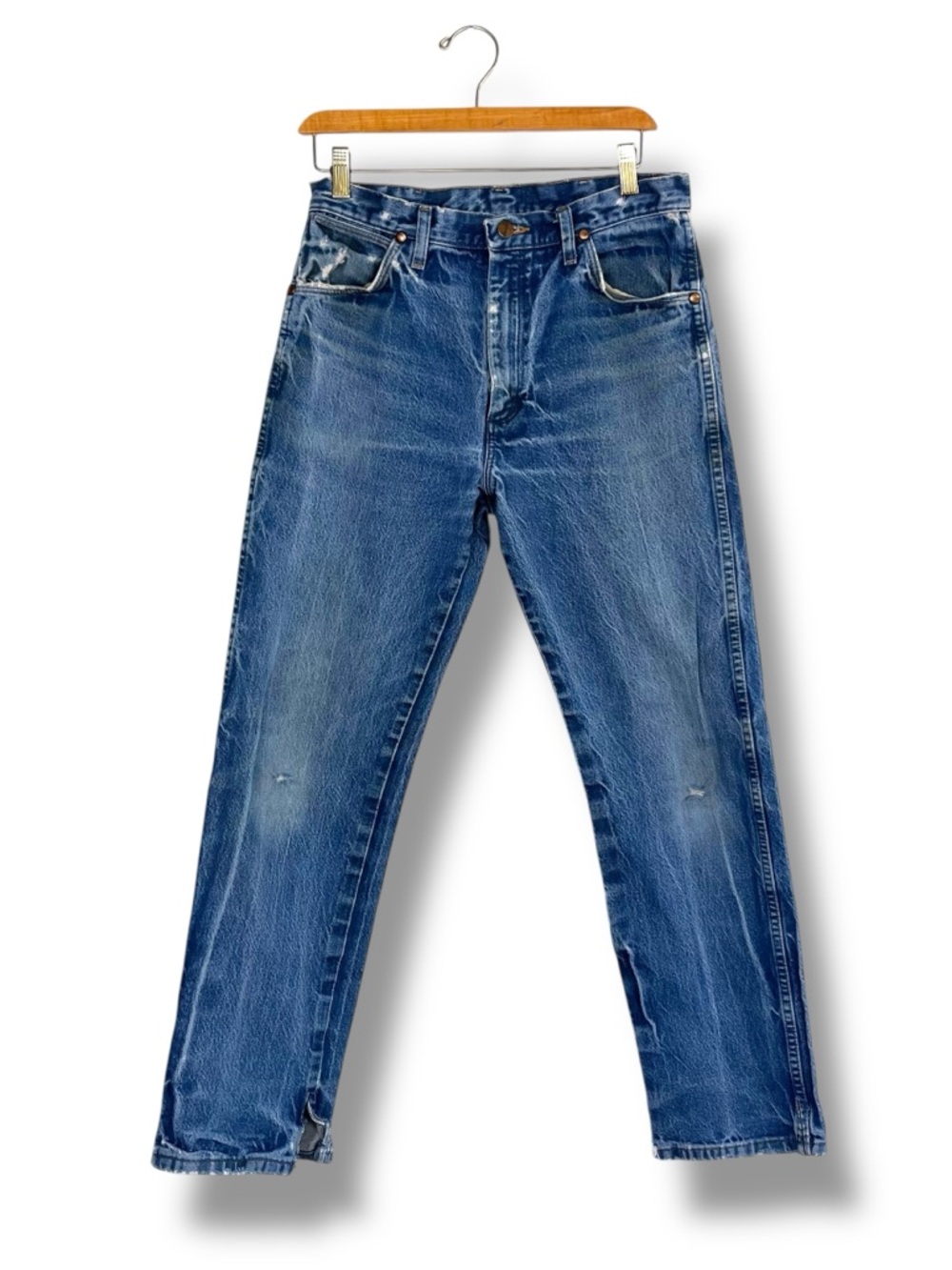 Wrangler Cowboy Cut Denim Jeans 13MWZ 29x30 Distressed 100% Cotton Western